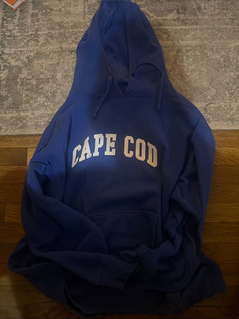 Cape Cod Blue Pullover Hoodie with Chest Print